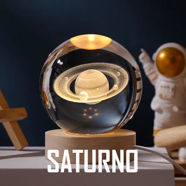 Lampara Calmante Esfera Mistica de Cristal Premium Cosmica