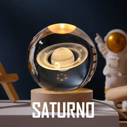 Lampara Calmante Esfera Mistica de Cristal Premium Cosmica