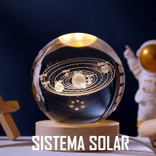 Lampara Calmante Esfera Mistica de Cristal Premium Cosmica